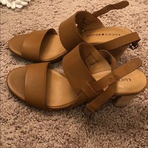 Brown Lucky Brand Heeled Sandals